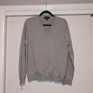 Brooks Brothers Light Gray V-Neck Sweater